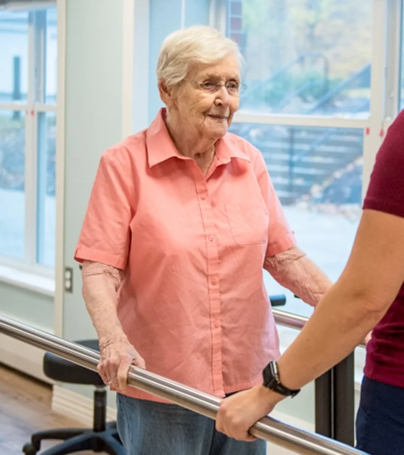 woman walking with PT